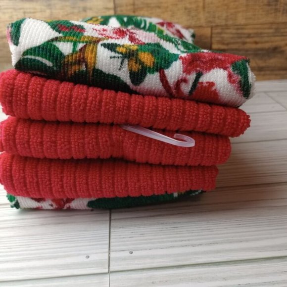 5 Pack Tropical Paradise Microfiber Kitchen Towels Butterflys & Flowers - Picture 5 of 6